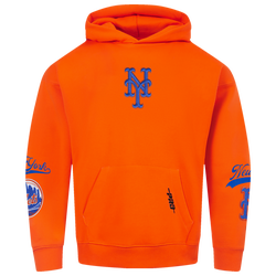 Men's - Pro Standard Mets Living Large Drop Shoulder PO Hoodie - Orange/Blue