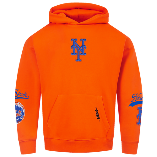  - Pro Standard Mets Living Large Drop Shoulder PO Hoodie - Orange/Blue