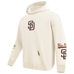 Men's - Pro Standard Padres Living Large Drop Shoulder PO Hoodie - Brown/Yellow