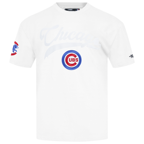  - Pro Standard Cubs Living Large CJ Drop Shoulder T-Shirt - White/Red Blue