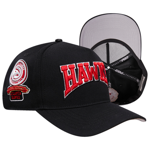 MENS - Pro Standard Hawks Crest Emblem Flatbrim Snapback - Black