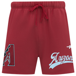 Men's - Pro Standard Diamondbacks Living Large Fleece Shorts - Maroon/Teal