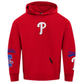 Pro Standard Phillies Living Large Drop Shoulder PO Hoodie - Pro Standard Blue/Red White