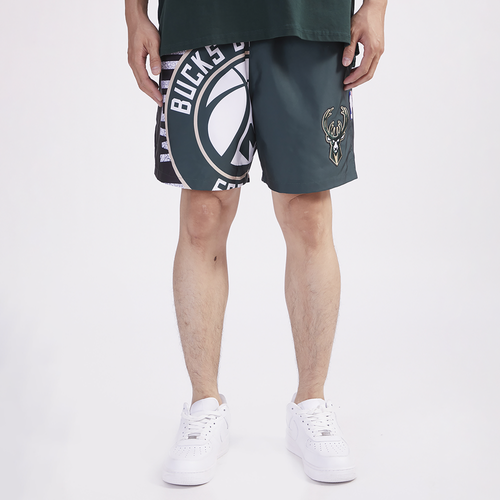 MENS - Pro Standard Bucks Split Mash Up Logo Woven Shorts - Gold/White Green