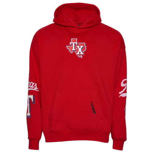  - Pro Standard Rangers Living Large Drop Shoulder PO Hoodie - White/Red Blue