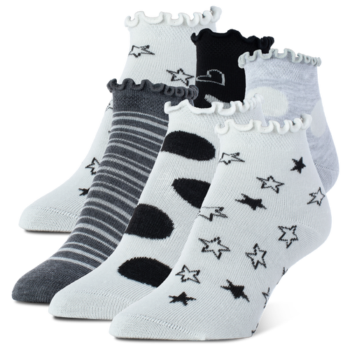 GIRLS - Implus Sof Sole Low Quarter Lettuce Edge Socks 6 Pack - Multi