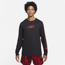 Men's - Jordan Jumpman Flight Long Sleeve T-Shirt  - Black/Gym Red