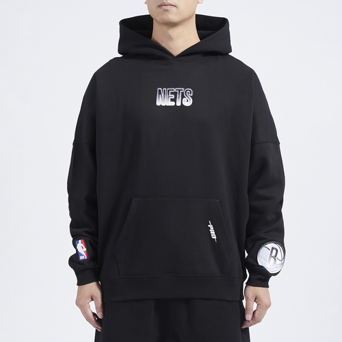 

Pro Standard Mens Pro Standard Nets OS Letters Fleece P/O Hoodie - Mens Black/Black Size M