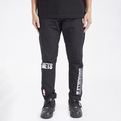 Men's - Pro Standard Nets OS Letters Woven Pants - Black/Black