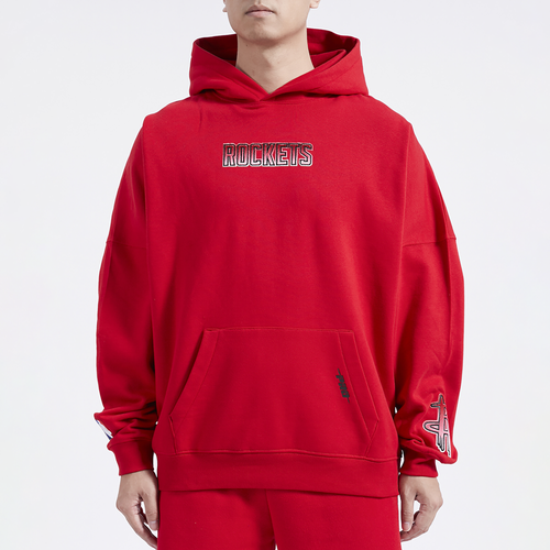 Pro Standard Mens  Rockets Os Letters Fleece P/o Hoodie In Red