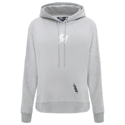 Men's - Pro Standard Marlins Classic DS PO Hoodie - Grey/White