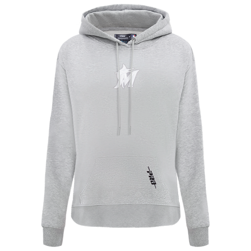 MENS - Pro Standard Marlins Classic DS PO Hoodie - Grey/White