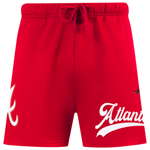 MENS - Pro Standard Braves Living Large Fleece Shorts - Red/White