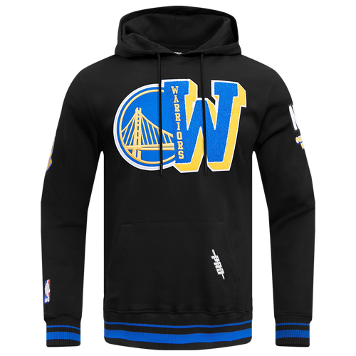  - Pro Standard WARRIORS MASH UP RIB FLC PO HOODIE - Black/Royal Blue