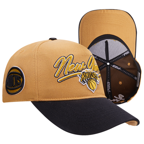 

Pro Standard Mens Pro Standard Knicks Script Pinch Front Snapback - Mens Yellow/White Size One Size