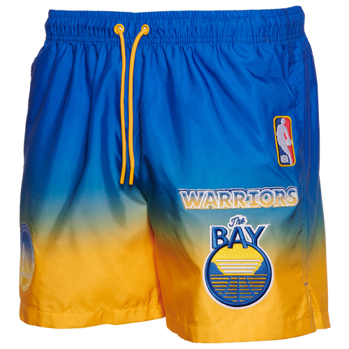 MENS - Pro Standard Warriors Oversized Large Letters Ombre Shorts - Yellow/Blue