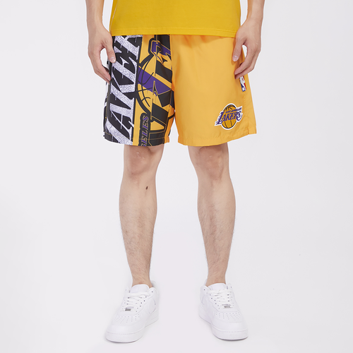 MENS - Pro Standard Lakers Split Mash Up Logo Woven Shorts - Multi