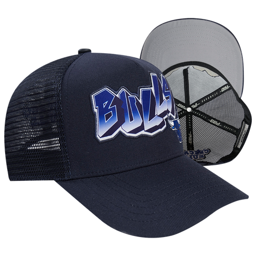 MENS - Pro Standard Bulls Spray Paint Pinch Front Trucker - Navy