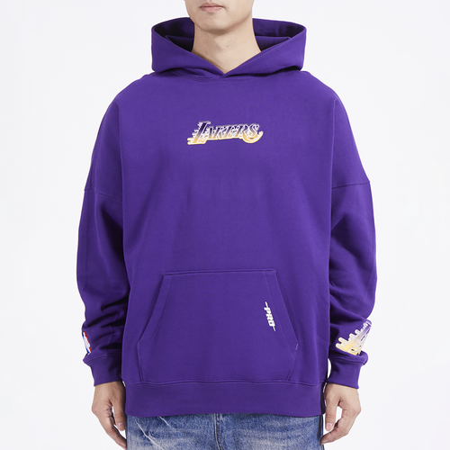 

Pro Standard Mens Pro Standard Lakers OS Letters Fleece P/O Hoodie - Mens Purple/Purple Size S