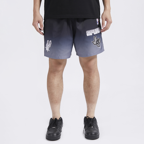 MENS - Pro Standard Spurs OS Letters Ombre Woven Shorts - Black/Gray