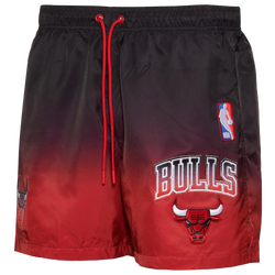Men's - Pro Standard Bulls OS Letters Ombre Woven Shorts - Red/Black