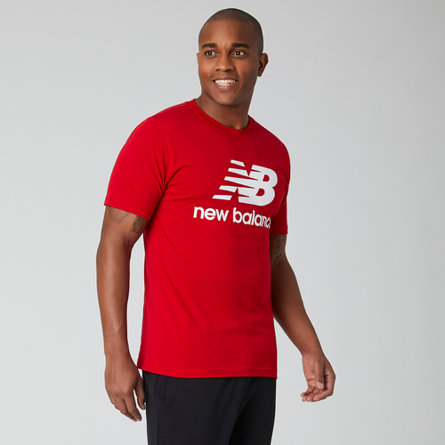 

New Balance Mens New Balance Essentials Stacked Logo Tee - Mens Red/White Size XXL