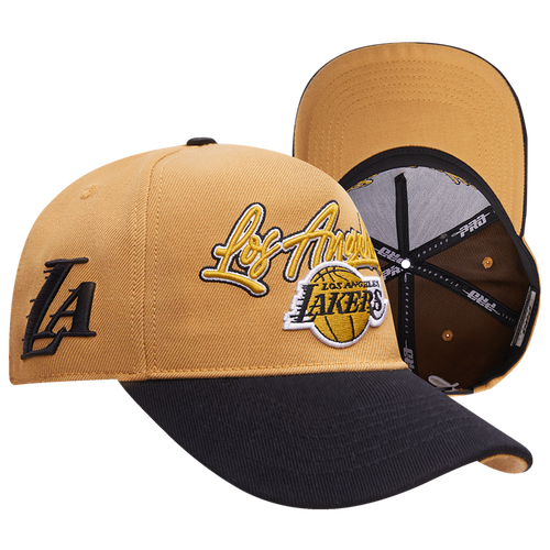 

Pro Standard Mens Pro Standard Lakers Script Pinch Front Snapback - Mens Yellow/White Size One Size