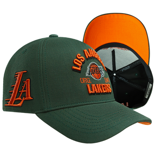 

Pro Standard Mens Pro Standard Lakers Pinch Front Snapback - Mens Orange/Olive Size One Size