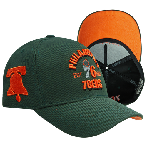 

Pro Standard Mens Pro Standard 76ers Pinch Front Snapback - Mens Orange/Olive Size One Size