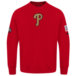 Men's - Pro Standard Phillies Champs Drop Shoulder Crew - Multi/Red