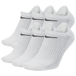 Men's - Nike 6 Pack Everyday No Show Socks  - White/Black