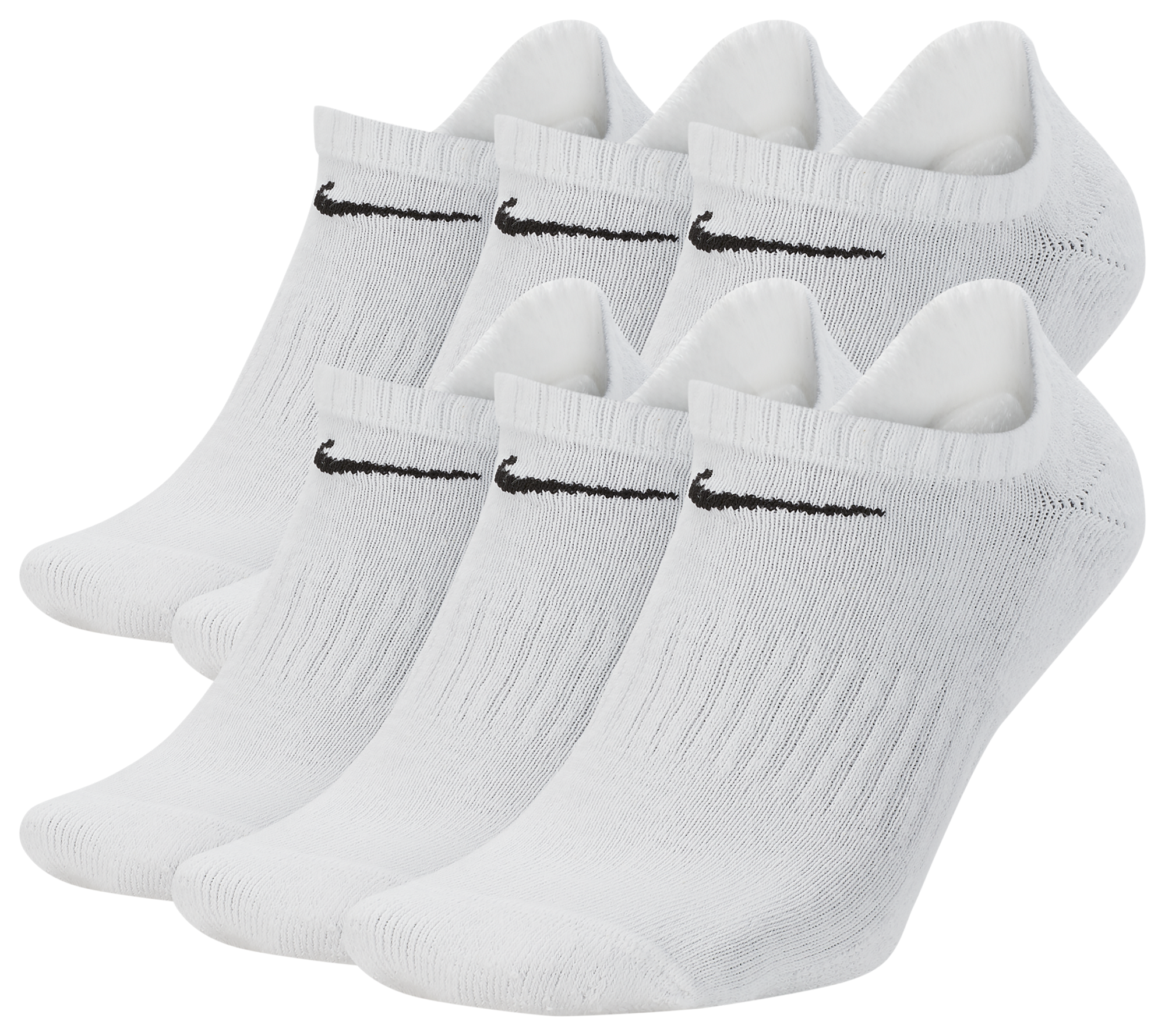 Nike 6 Pack Everyday No Show Socks  - Men's