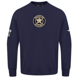 Men's - Pro Standard Astros Champs Drop Shoulder Crew - Navy/Multi