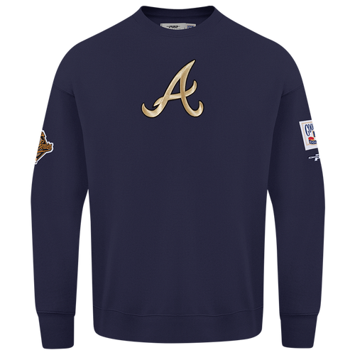 MENS - Pro Standard Braves Champs Drop Shoulder Crew - Navy/Multi