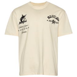Men's - Pro Standard Marlins Wavy Pro Drop Shoulder FC T-Shirt - Tan