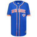 Pro Standard New York Knicks Classic Mesh Button Down Shirt - Pro Standard Orange/Royal Blue