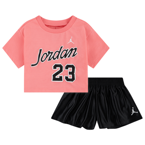 GIRLS - Jordan Flowy Durasheen Shorts Set - Black/Pink Gaze