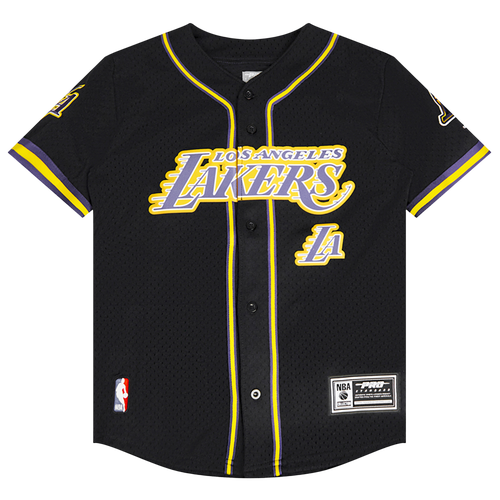  - Pro Standard Los Angeles Lakers Classic Mesh Button Shirt - Black/Purple