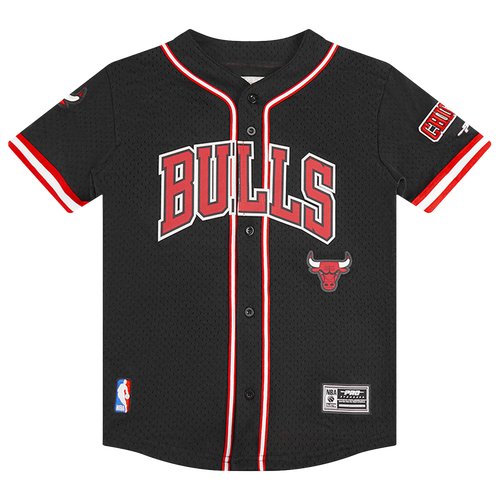 BOYS - Pro Standard Chicago Bulls Classic Mesh Button Down Shirt - Black/Red