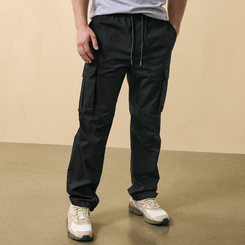 Victorious Men's Scrunch Stacked Biker Twill Jogger Pants