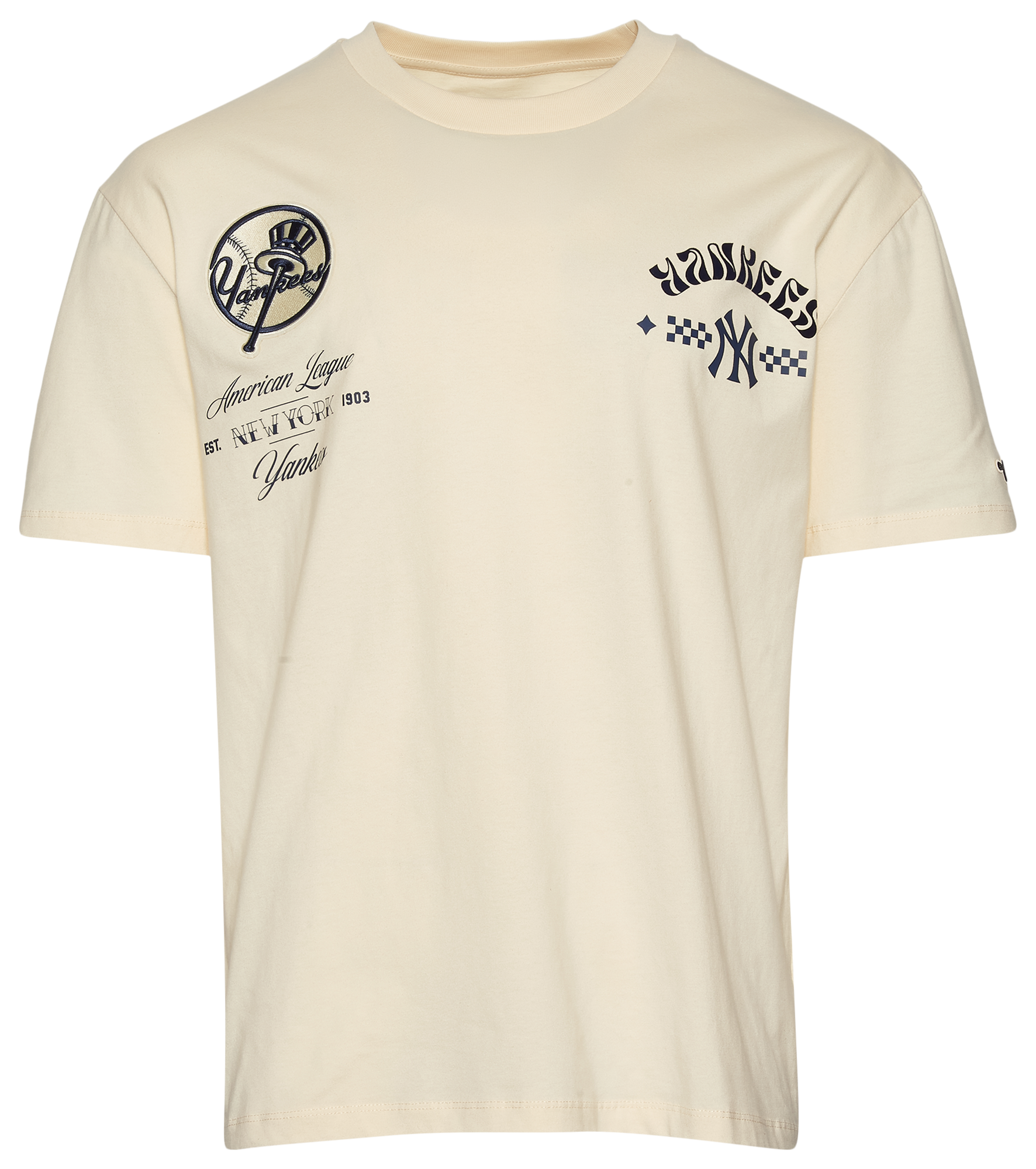 Pro Standard Yankees Wavy Pro Drop Shoulder FC T-Shirt - Men's