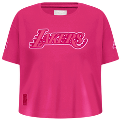 Girls' Grade School - Pro Standard Los Angeles Lakers Triple Pink Ss Boxy Tee - Beetroot Purple