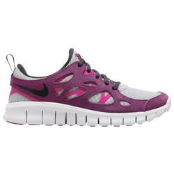 Boys' Grade School - Nike Free Run 2 - Pure Platinum/Black/Pink Prime