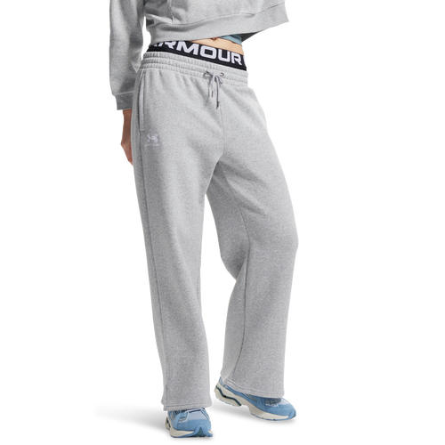 Under Armour Icon Fleece Wide Leg Pants - Under Armour White/Mod Gray