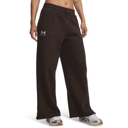 Under Armour Icon Fleece Wide Leg Pants - Under Armour Kona Brown/White