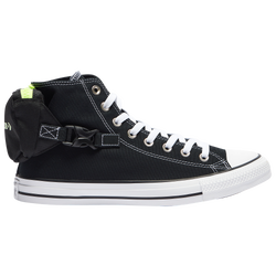 Boys' Grade School - Converse Chuck Taylor All Star Buckle Up High Top - Black/White/Volt Glow