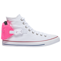 Boys' Grade School - Converse Chuck Taylor All Star Buckle Up High Top - White/Neo Pink/White