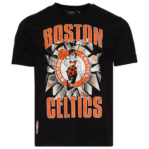  - Pro Standard Celtics Shattered Backboard T-Shirt - Black/Orange