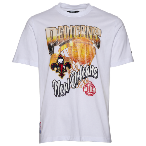 MENS - Pro Standard Pelicans Gold Hoops Short Sleeve Flex T-Shirt - White/Multi