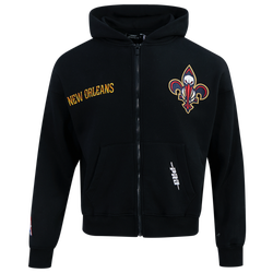 Men's - Pro Standard Pelicans Gold Hoops Pro Full-Zip Hoodie - Black/Multi